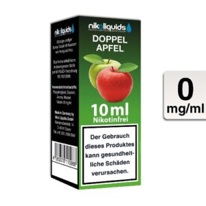 Nikoliquids E-Liquid Doppel Apfel 10ml 0mg Nikotin nikotinfrei