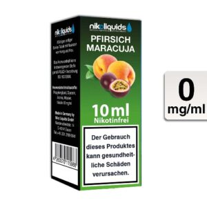 Nikoliquids E-Liquid Pfirsich Maracuja 10ml 0mg Nikotin nikotinfrei