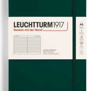 Notizbuch Medium (A5) Hardcover 251 nummerierte Seiten, Forest Green,Lin