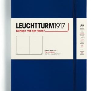 Notizbuch Medium (A5) Hardcover 251 nummerierte Seiten, Marine, Blanko