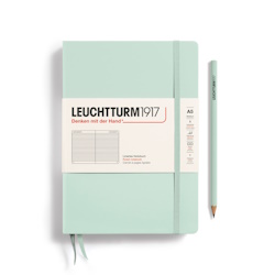 Notizbuch Medium (A5) Hardcover 251 nummerierte Seiten, Mint Green, Lin