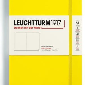 Notizbuch Medium (A5) Hardcover 251 nummerierte Seiten, Zitrone, Blanko