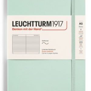 Notizbuch Medium (A5) Softcover 123 nummerierte Seiten,Mint Green, Lin