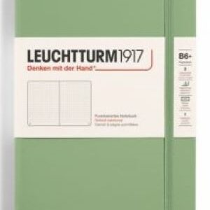 Notizbuch Paperback (B6+) Hardcover 219 nummerierte Seiten, Salbei, Dotted