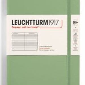 Notizbuch Paperback (B6+) Hardcover 219 nummerierte Seiten, Salbei, Liniert
