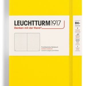 Notizbuch Paperback (B6+) Hardcover 219 nummerierte Seiten, Zitrone, Dotted