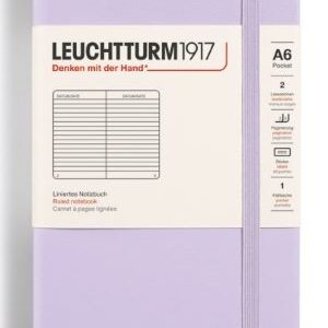 Notizbuch Pocket (A6) Hardcover 187 nummerierte Seiten, Lilac, Liniert