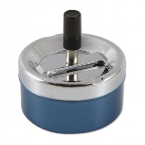 Schleuderascher Metall chrom/blau 9 cm
