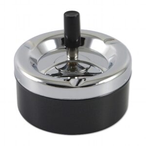 Schleuderascher Metall chrom/schwarz 11cm