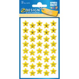 Schmucketikett Sterne m.Smiley ZWECKFORM 53191 Kidssticker