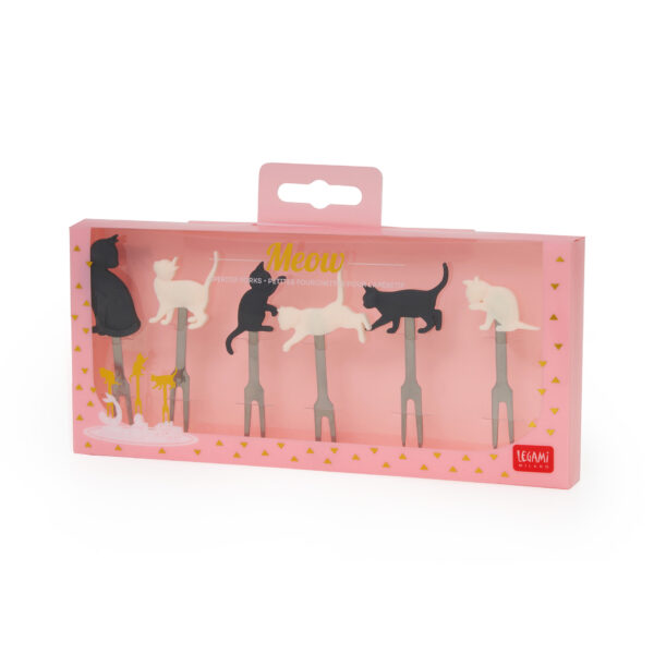 Set mit 6 Aperitif-Gäbelchen Kitty