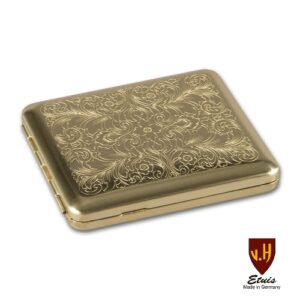 Zigarettenetui Metall 18er Messing Venetian mit Gummizug