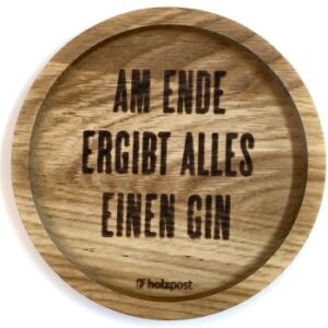 Untersetzer aus Eiche "Ende" graviert & geölt D 11,2cm