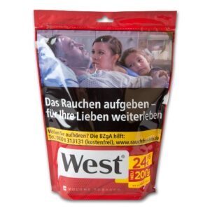 West Red Volume Tobacco Zip-Beutel 100g