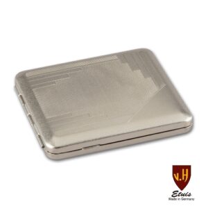 Zigarettenetui Metall 18er Nickel satiniert Waffeln und Streifen