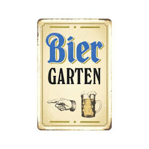 Blechschild Biergarten