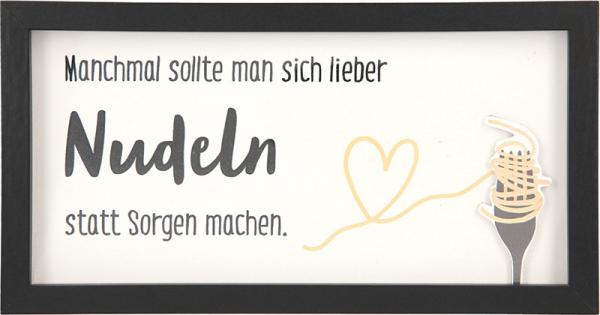 Poster Divertente Da Cucina 'Manchmal Sollte Man Sich Lieber Noodles Statt Sorgen Machen' - Stampa Su Carta 350g, Senza Cornice