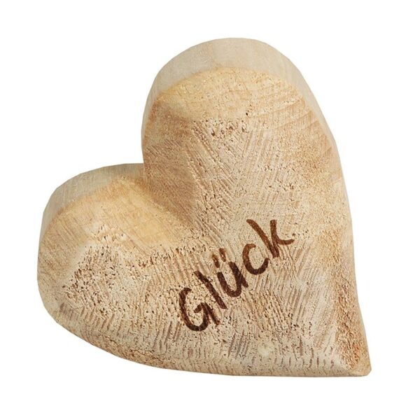 Herz Pappel natur Glück 15x15 cm