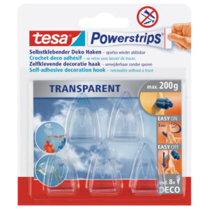 Powerstrips® Deco-Haken - ablösbar, Tragfähigkeit 200 g, transparent