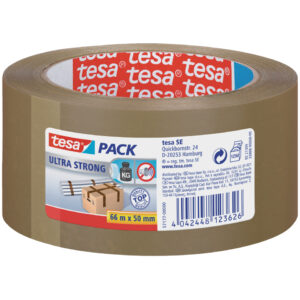 Verpackungsklebeband tesapack® Ultra Strong, PVC, 66 m x 50 mm, braun
