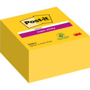 Haftnotizblock Super Sticky Würfel, 76x76mm, 350 Blatt, narzissengelb