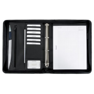 Ringbuchmappe OFFICE SET - A4, Lederimitat, schwarz