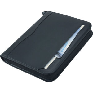 Ringbuchmappe REGGIO - A4, Lederimität, schwarz