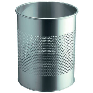Papierkorb Metall rund 15 Liter, P 165 mm, metallic silber