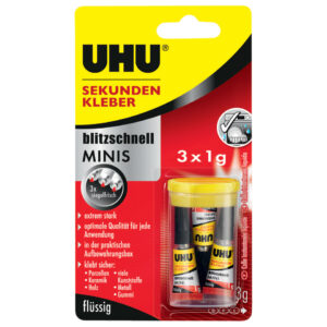 Sekundenkleber blitzschnell MINIS flüssig - 3x 1 g