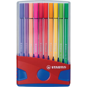 Premium-Filzstift - Pen 68 ColorParade - 20er Tischset in rot/blau - mit 20 verschiedenen Farben