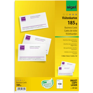 Visitenkarten, microperforiert, 185 g/qm, hochweiß, 150 Stück