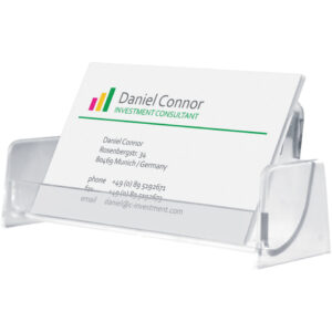 Visitenkarten-Aufsteller - glasklar, für bis zu 50 Karten (max. 97x85 mm)