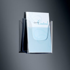 Wand-Prospekthalter acrylic, mit 1 Fach, glasklar, für A4