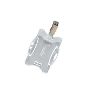 Ausweiskartenhalter, mit Metallclip, Kunststoff, Rahmen transparent, 85 x 54 mm