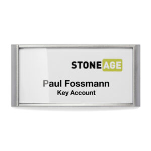 Namensschild CLASSIC mit Magnet - 34 x 74 mm, silber