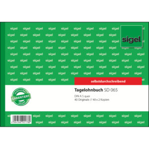 Tagelohnbuch - A5 quer, 1., 2. und 3. Blatt bedruckt, SD, MP, 3 x 40 Blatt