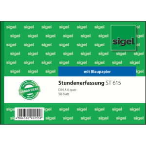 Stundenerfassung - A6 quer, MP, BL, 50 Blatt