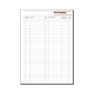 Post-Eingangs-/Ausgangsbuch - A4, beidseitig bedruckt, 50 Blatt