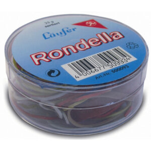 RONDELLA Gummiringe in der Dose - Ø40mm, 25g, rot
