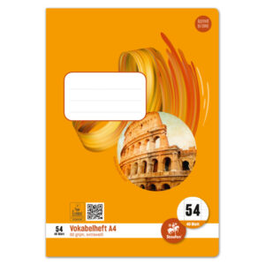 Vokabelheft - LIN54, A4, 40 Blatt, 90 g/qm,9 mm liniert mit 2 Mittelstrichen