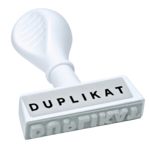 Stempel Text Duplikat - Abdruck 45 mm