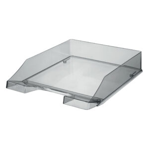 Briefkorb KLASSIK A4, grau-transparent