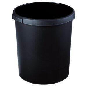 Papierkorb KLASSIK - 30 Liter, rund, 2 Griffmulden, extra stabil, schwarz