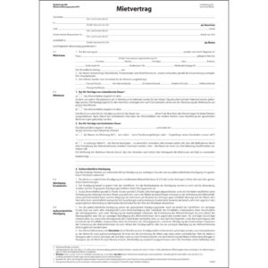 Mietvertrag ehemals Einheitsmietvertrag - A4, 4 seitig