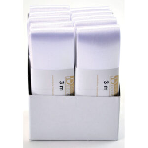 Doppelsatinband - 40 mm x 3 m, weiß