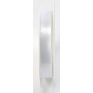 Doppelsatinband - 15 mm x 25 m, weiß