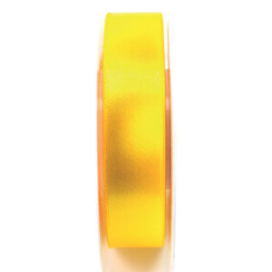 Doppelsatinband - 25 mm x 25 m, gelb