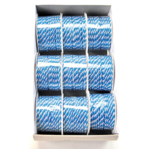 Kordel - 3 mm x 25 m, weiß/blau