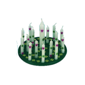 Geburtstagskerzen - mit Glücksymbolen, 10 Stück mit 1 Lebenslicht