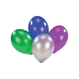 Luftballon - rund, metallic, sortiert, 8 Stück